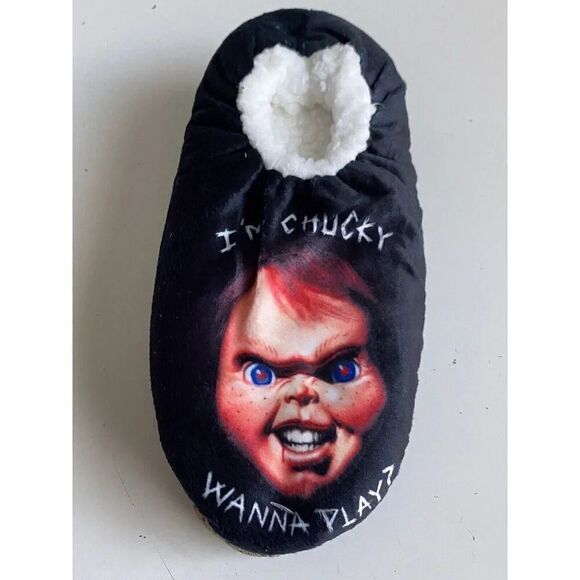 Fuzzy Babba Chucky Slipper Socks Men’s Size M/L 7.5-9.5 Non Skid Unisex NEW - Picture 7 of 13